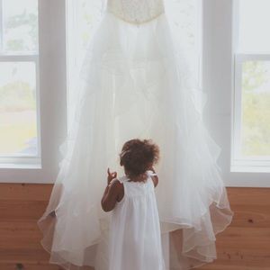 Wedding dress and veil